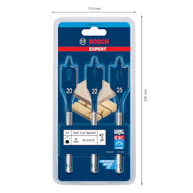 Jogo de Broca Chata Expert 20-25mm 3 Peças 2608900331 Bosch