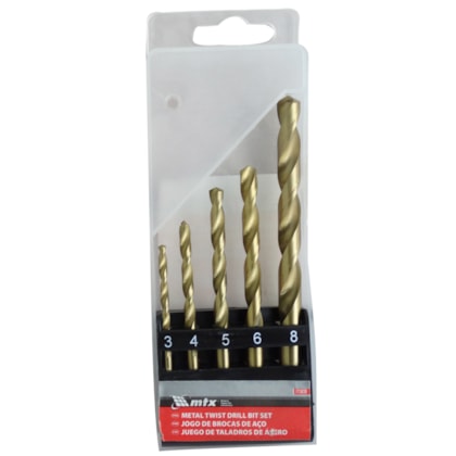 Jogo de Broca Para Metal 3,00A8,00MM Com 5 Peças 723839 Mtx-7dd10716-3496-4650-9580-64b9611ef470