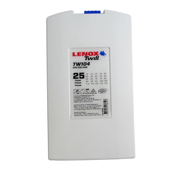 Jogo de Brocas Ar HP 1 a 13mm 25 Peças TW104 Lenox Twill-86f5d4ea-ce55-4120-b7f2-a812d30a5e6d
