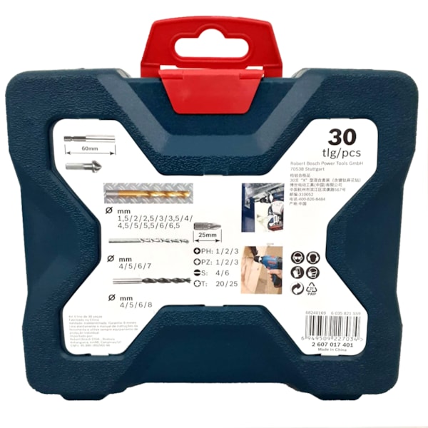 Jogo De Brocas E Pontas Bits Com 30 Peças X-line Titânio Bosch-0ba59305-fc8f-4c59-8a93-1f073a90c9d1