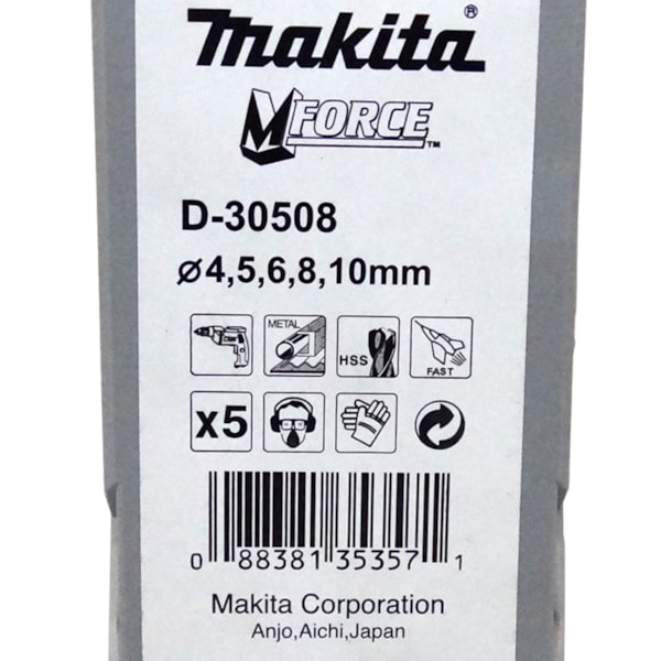 Jogo de Brocas HSS com 5 Peças D-30508 Makita-165237b5-3f9c-4a0b-8280-0bfdec41d3af