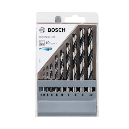 Jogo de Brocas Para metal 1 a 10mm com 10  peças HSS POINTTEQ 2608577348 Bosch 