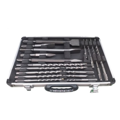 Jogo de Brocas, Ponteiros e Talhadeira 18 peças Sds-Plus  HT-a1bb41c6-3f55-4aee-ac71-a56cc4d66711