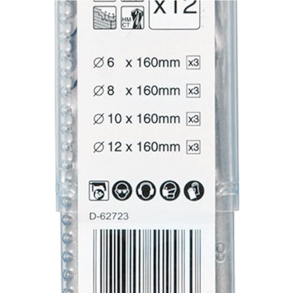 Jogo de Brocas SDS Plus 6 a 12MM 12 Peças D-62723 Makita-6019f9cd-733d-49bd-906f-dbdcd40e618e