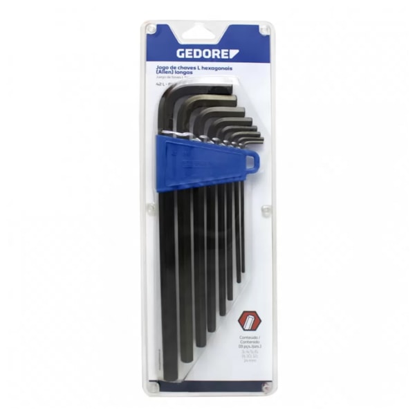 Jogo de Chave Allen L Hexagonal de 3 A 14MM 012302 Gedore-f138347e-fe17-488b-8f36-d5f5f99916b9
