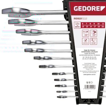Jogo de Chave Combinada 6 a 22MM 12 Peças Gedore Red-6d5c6c32-6be0-43f1-825b-89b4725cae5f