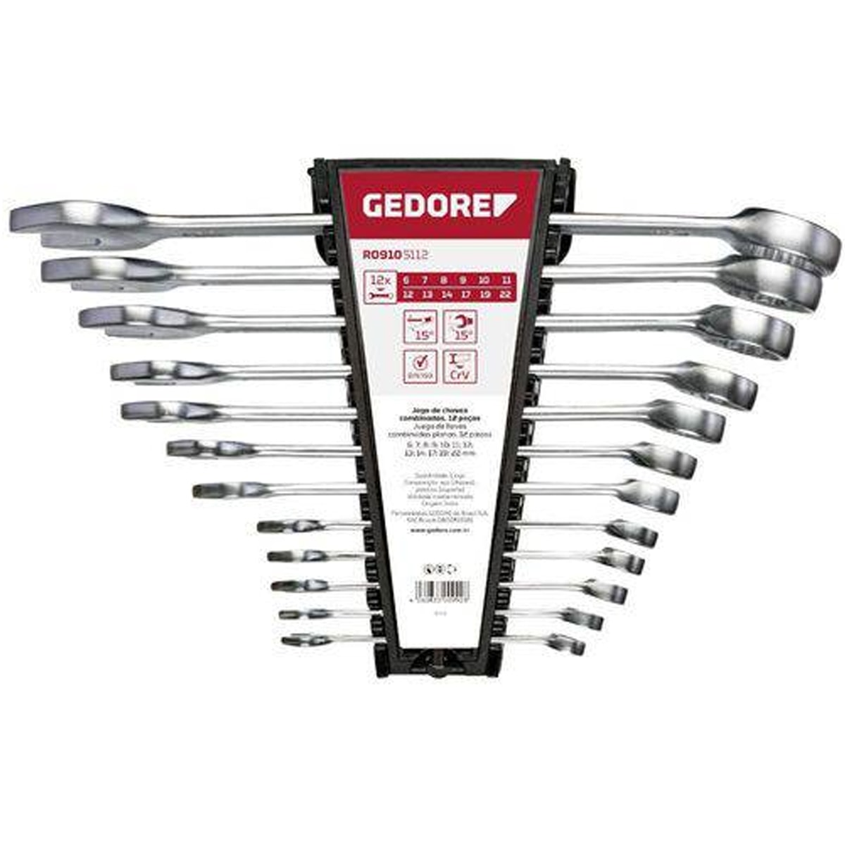 Jogo Chave Combinada de 6 a 32 mm com 15 Peças Mayle | Ultra