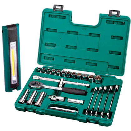 Jogo De Chave Combinada Soquete e Estriados Sext 1/2