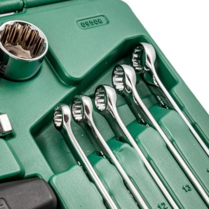 Jogo De Chave Combinada Soquete e Estriados Sext 1/2