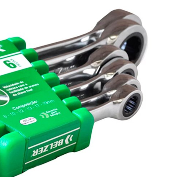 Jogo de Chave Combinada Speedy 8mm a 19mm Com Catraca em Aço Vanádio 6pçs 8556BJ Belzer-d5a727fb-0981-4d7b-a9fe-57b807a42459