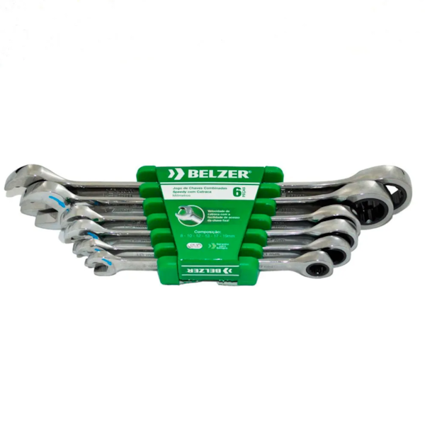 Jogo de Chave Combinada Speedy 8mm a 19mm Com Catraca em Aço Vanádio 6pçs 8556BJ Belzer-a28bbf21-4bb4-4d46-96e2-199be796a6f4