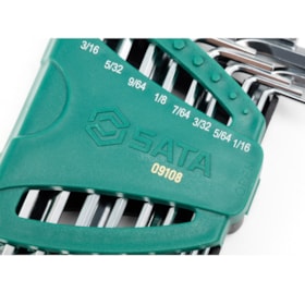 Jogo De Chave Hexagonal Longa1/16 a 3/8 12Pçs ST09108SJ Sata