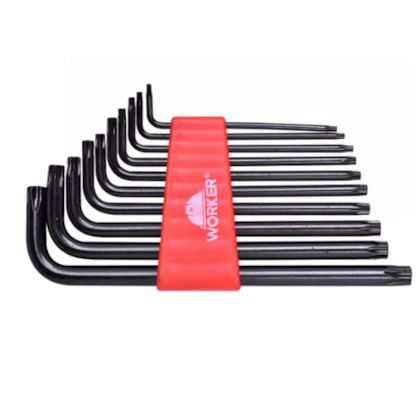 Jogo de Chave Torx Longa T9 A T50 10 peças - 140899 Worker -05da4b03-7d3d-4e61-9f62-455c4cf2ef4c