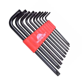 Jogo de Chave Torx Longa T9 A T50 10 peças - 140899 Worker 