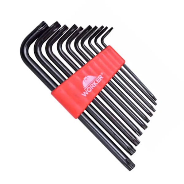 Jogo de Chave Torx Longa T9 A T50 10 peças - 140899 Worker -1f679e6d-a3aa-4435-b406-212b28bb5baf