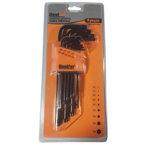 Jogo de Chave Torx Média 9 Peças T10 a T50 BFH3040 Bestfer-248eda1c-8258-452d-b98e-0d8e8c2594fe