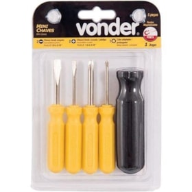 Jogo de Chaves de Fenda e Phillips Mini com 5 peças 3070005000 Vonder