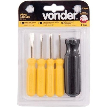 Jogo de Chaves de Fenda e Phillips Mini com 5 peças 3070005000 Vonder-f0140e68-6cd3-49b7-9cff-93470d4926f3