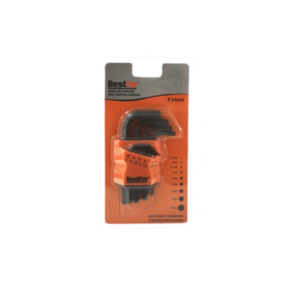 Jogo de Chaves Hex Aço Carbono Curta 9Pçs BFH2809 Bestfer