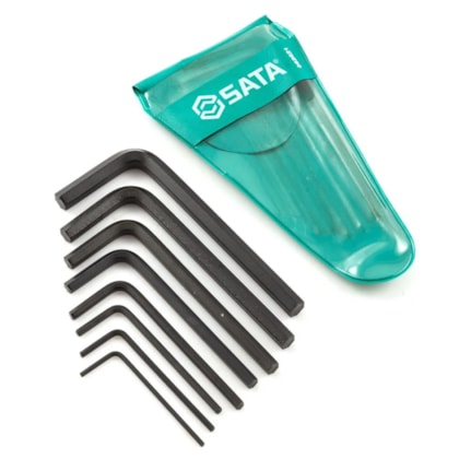 Jogo de Chaves Hexagonais Curta 1/16 a 1/4 Pol 8 Peças ST09148L Sata-87ad495b-8f71-4cdd-8512-463f212145d1