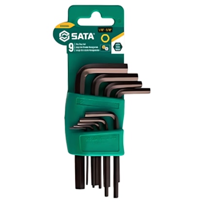 Jogo de Chaves Hexagonais Curta 1/16 a 5/16 Pol 9 Peças ST09150L Sata-baf7121d-f935-4c9a-b80b-81e9d5bff77d