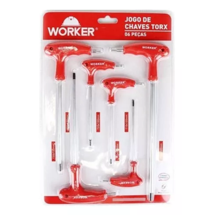Jogo de Chaves Torx 6 peças  340480 Worker