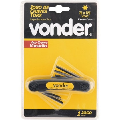 Jogo de Chaves Torx com 8 Peças T6 a T25 Vonder-7d4bcf5a-bc99-47e5-9308-b142b9baa791