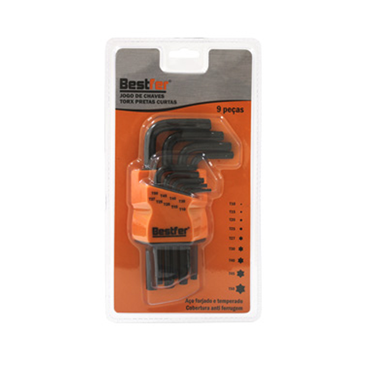 Jogo de Chaves Torx Curta Aço com Guia 9pçs BFH2812 Bestfer