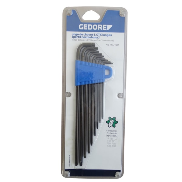 Jogo de Chaves Torx Tipo L Longa com 9 Peças de T7 a T40 Gedore-003df33b-cf0a-4ee8-ac6f-5b4ab2cdc6c3