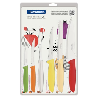 Jogo de facas 6 Peças em Aço Inox 23498/951 Tramontina-963adc60-12de-4e26-88c3-276a5769f69a