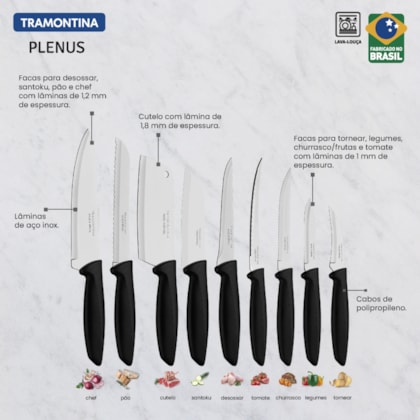 Jogo De Facas Plenus Inox 9 Peças 23498/048 Tramontina-330c140b-f682-4232-a3ba-f9414185919b