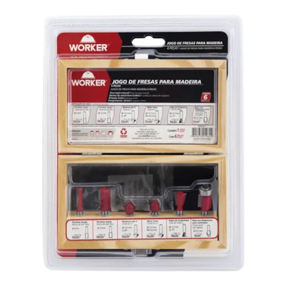 Jogo de Fresas com 6 Peças - 978167 Worker-a8966941-8d08-4b35-9823-fcc20dbe2787
