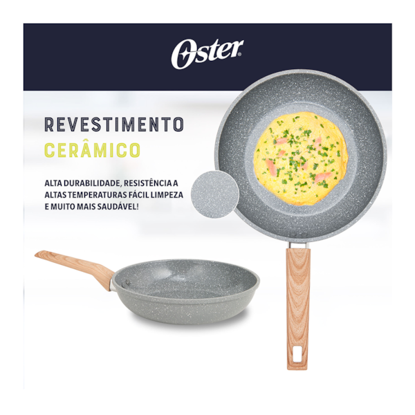 Jogo De Frigideiras 18cm 1,2L e 22cm 1,5L Antiaderente Marble Edition Dark Grey 15217802 Oster -e491269e-6cd0-4b60-89f3-d85a39b75828