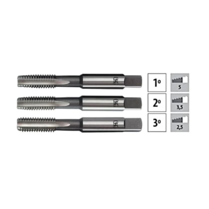 Jogo de Macho Manual HSS BSW 5/16 x 18 Fios 3 Peças 3501 OSG -4a540c43-e021-4f81-9b91-105f7c80d976