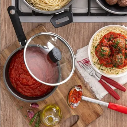 Jogo de Panela Antiaderente Pro Flon Ebony 5Pçs em Alumínio Preto 7190400 Brinox-4ca55544-10d8-4bd2-a290-4e2cb893e91e