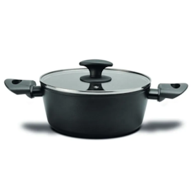 Jogo de Panela Cerâmica Antiaderente Orion 5Pçs em Alumínio Com Indução Preto 4813100 Brinox