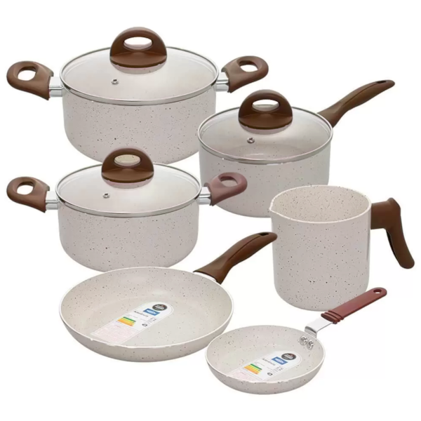 Jogo de Panelas 6 Peças Vanilla Cerâmic Life Smart Plus em Alumínio 4791/102 Brinox-9c46da76-8d76-489f-a3e1-3b698220b268