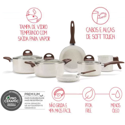 Jogo de Panelas 6 Peças Vanilla Cerâmic Life Smart Plus em Alumínio 4791/102 Brinox-1c638ba7-6575-4385-9762-bc69992f557e