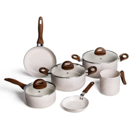 Jogo de Panelas 6 Peças Vanilla Cerâmic Life Smart Plus em Alumínio 4791/102 Brinox