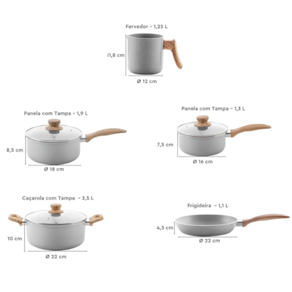 Jogo de Panelas Cerâmic Life Easy Em Alumínio 5pçs Gris 4789/126 Brinox-1abbcdf5-b628-4615-87c4-948732df6ae2