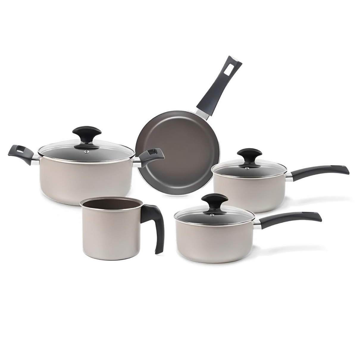 Jogo De Panelas Cerâmic Life Essence Alumínio 5pçs Champagne 7250