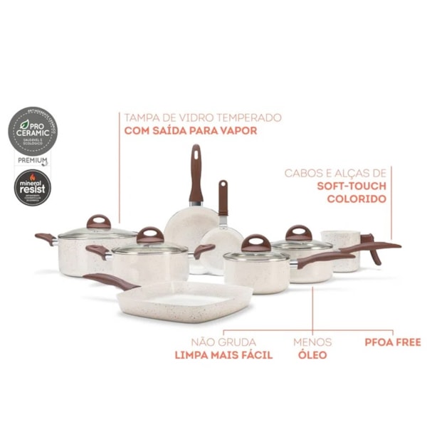 Jogo de Panelas Cerâmic Life Smart Plus em Alumínio 8pçs Vanilla 4791105 Brinox-16805247-3c06-4511-9e61-5aabcb174413