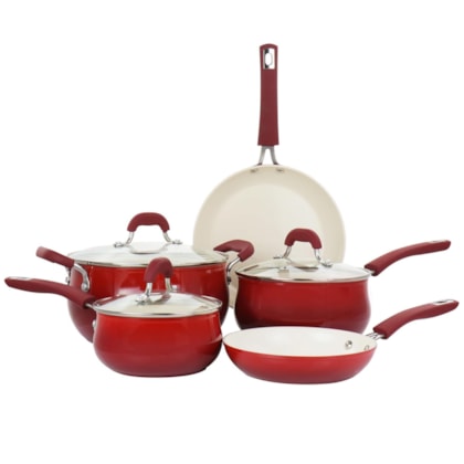Jogo de Panelas Cerâmica Corbett em Alumínio Indução 5Pçs Red Velvet 94244.08 Oster-e9362648-d623-46c5-b5df-83b47cfaa461