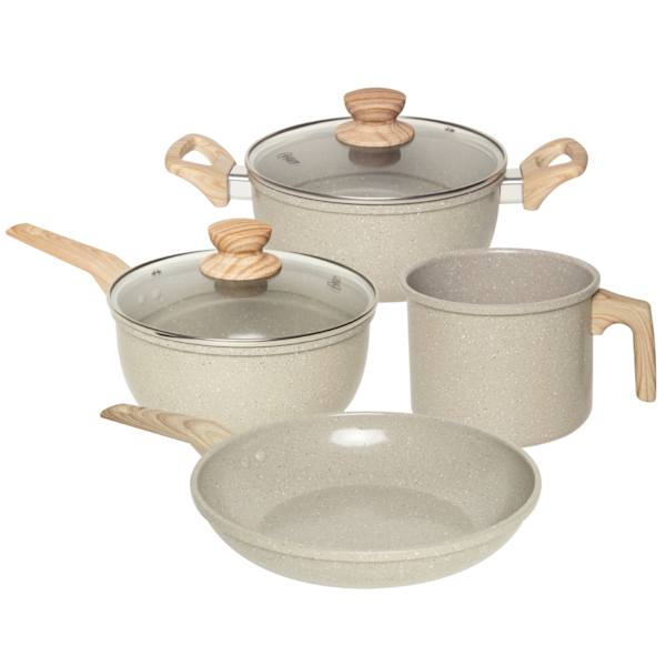 Jogo de Panelas Marble Edition com Revestimento Cerâmico Alumínio 4Pçs Cinza Dust 143887.06 Oster-11a590be-4a1c-4cbf-ab2b-536f367859a6