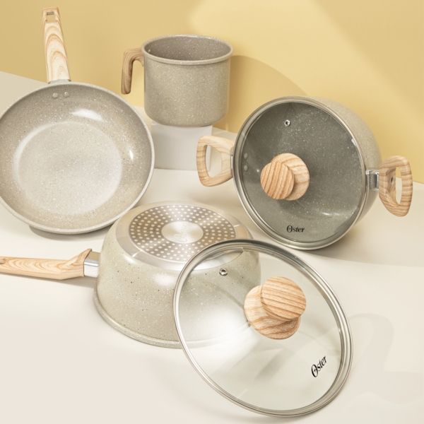 Jogo de Panelas Marble Edition com Revestimento Cerâmico Alumínio 4Pçs Cinza Dust 143887.06 Oster-02ce9176-88e2-4980-a719-5fc89180a3af