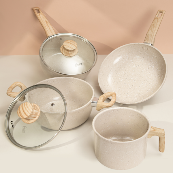 Jogo de Panelas Marble Edition com Revestimento Cerâmico Alumínio 4Pçs Creme 143886.06 Oster-c6723119-a0af-46b0-b828-3a8315049ae5