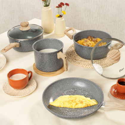 Jogo de Panelas Marble Edition com Revestimento Cerâmico Alumínio 4Pçs Dark Grey 143888.06 Oster -4d615fe1-092d-47eb-9f91-e54836e27396