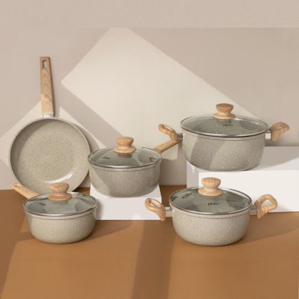 Jogo de Panelas Marble Edition com Revestimento Cerâmico Alumínio 5Pçs Cinza Dust 130063.09 Oster-c826a6ab-4b7a-41c8-a24e-b2b6a083e630