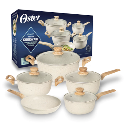 Jogo de Panelas Marble Edition com Revestimento Cerâmico Alumínio 5Pçs Creme 143887.09 Oster-12652066-e2e0-4132-8c02-0986ae1823ed