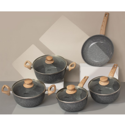 Jogo de Panelas Marble Edition com Revestimento Cerâmico Alumínio 5Pçs Dark Grey 130062.09 Oster-228cd9ea-96b5-4ed1-b347-db225eea4e3e